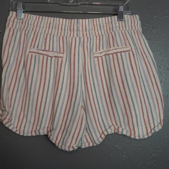 Dip Womens Multicolored Striped Linen Blend Drawstring Summer Shorts Size Medium - Picture 4 of 5